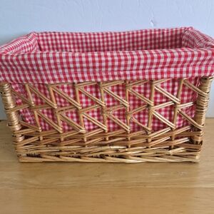 Brown 13" Basket With Red/White Gigham Lining